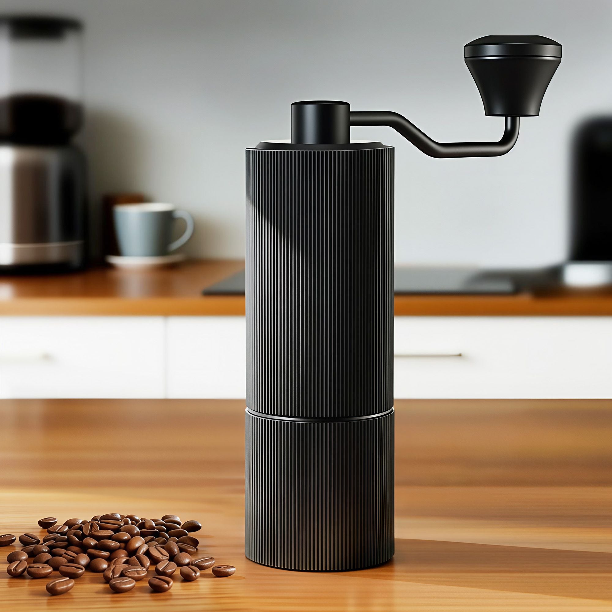 Devanti Manual Coffee Grinder with 24 Adjustable Settings | Hand Coffee Bean Burr Mill for Espresso French Press | Portable Stainless Steel Quiet Grinder with Storage Bag for Travel Camping, Black