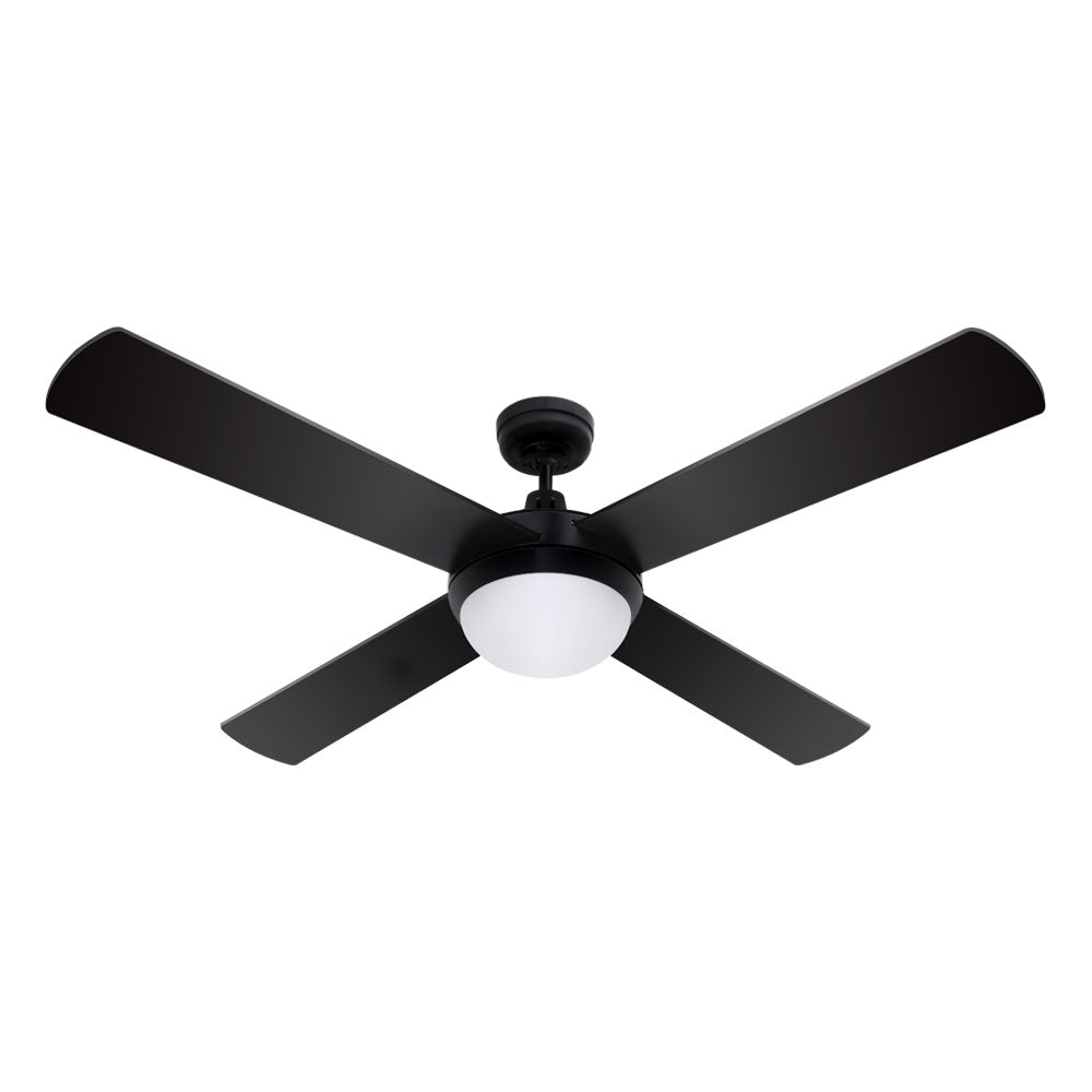 Ceiling Fans: Devanti 52'' Ceiling Fan DC Motor w/Light w/Remote - Black