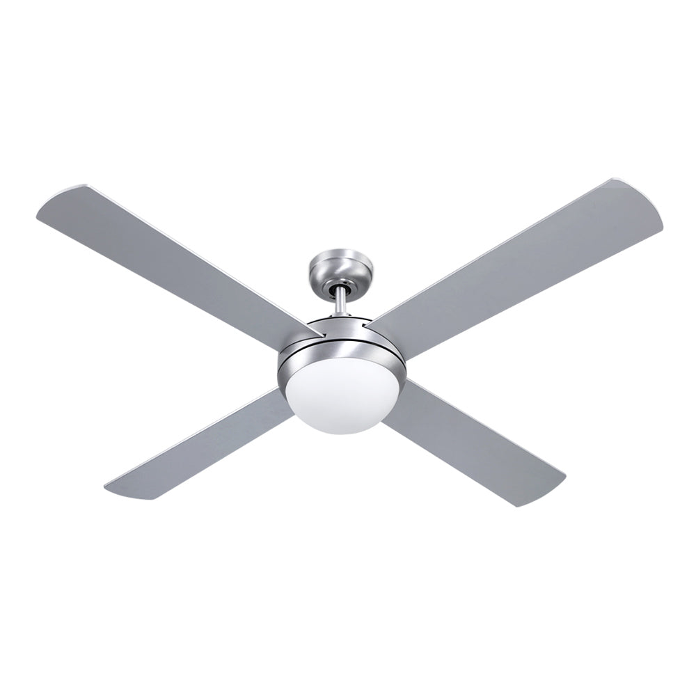 Ceiling Fans: Devanti 52'' Ceiling Fan DC Motor w/Light w/Remote - Silver