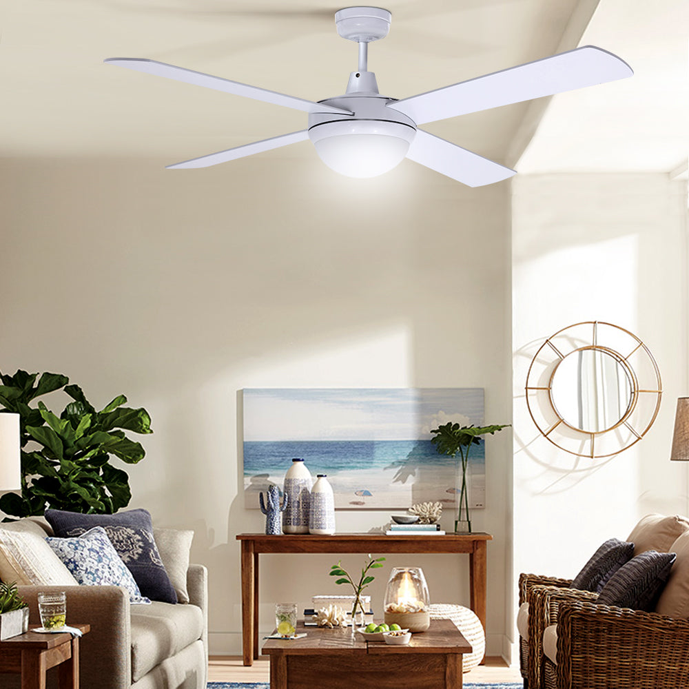 Ceiling Fans: Devanti 52'' Ceiling Fan DC Motor w/Light w/Remote - White