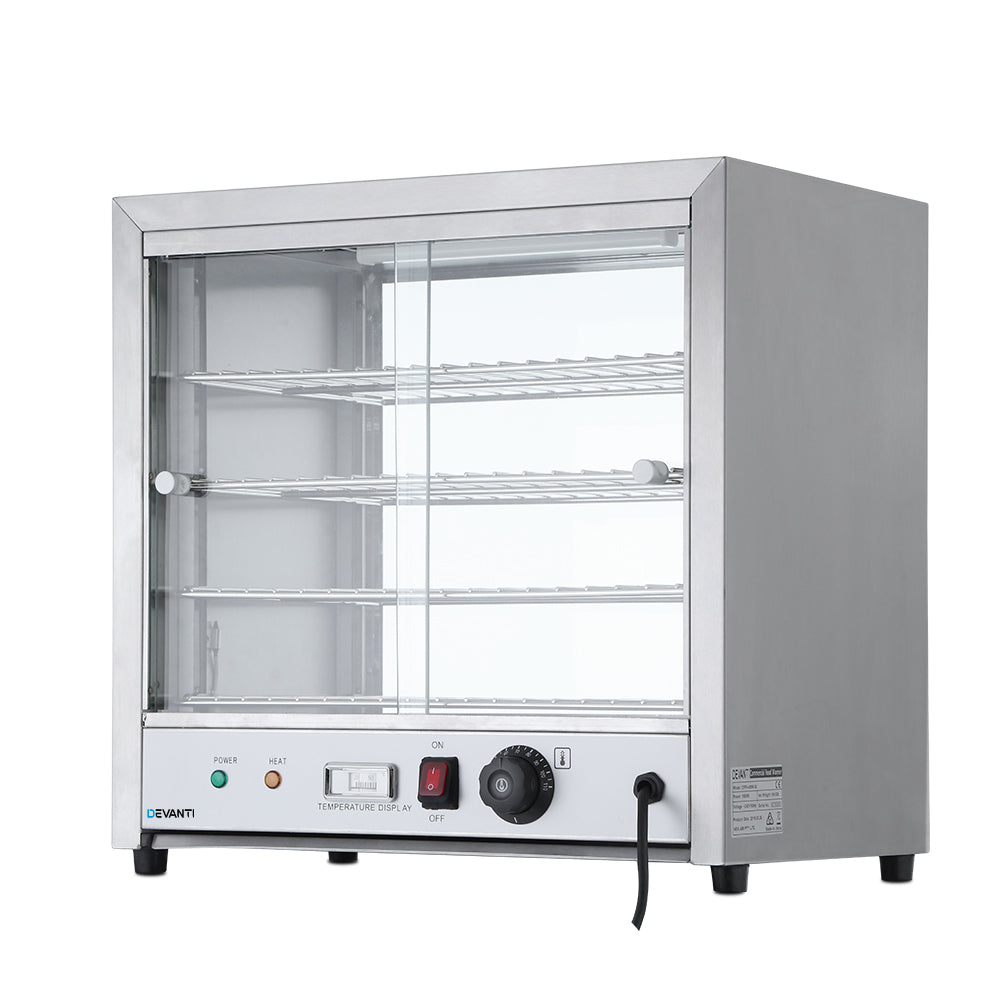 Food Warmers & Chafing Dishes: Devanti Commercial Food Warmer Hot Display Showcase Cabinet 54cm