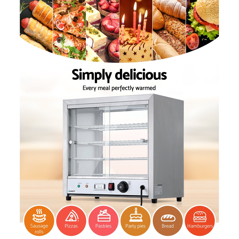 Food Warmers & Chafing Dishes: Devanti Commercial Food Warmer Hot Display Showcase Cabinet 54cm