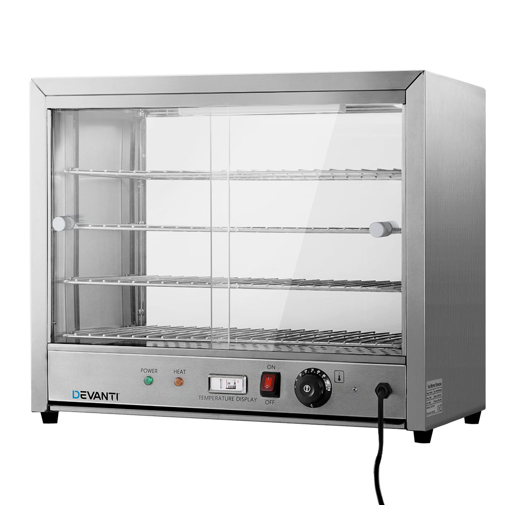 Food Warmers & Chafing Dishes: Devanti Commercial Food Warmer Hot Display Showcase Cabinet 64cm