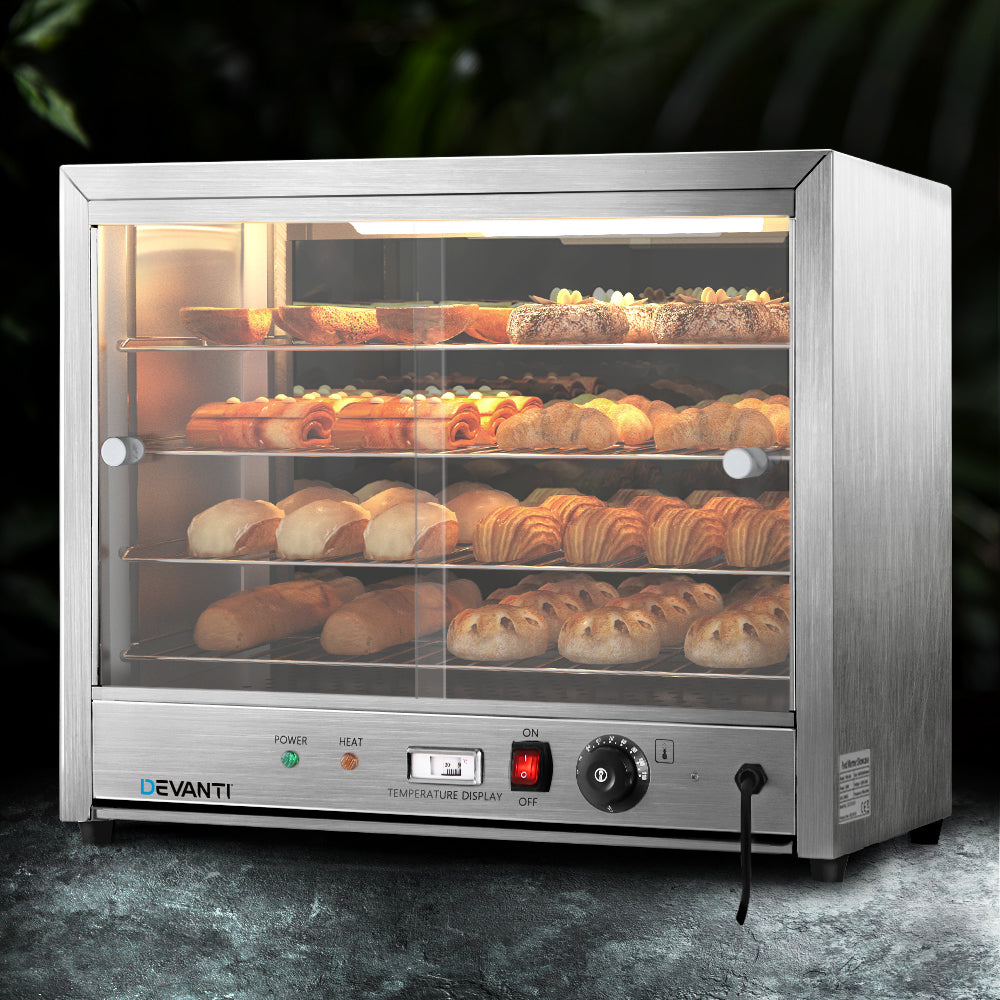 Food Warmers & Chafing Dishes: Devanti Commercial Food Warmer Hot Display Showcase Cabinet 64cm