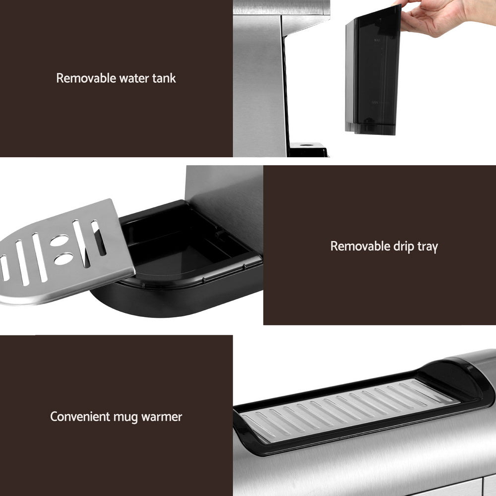 Coffee Machines & Accessories: Devanti 20 Bar Coffee Machine Espresso Cafe Maker