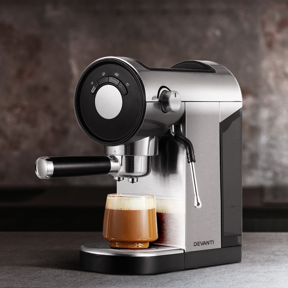 Coffee Machines & Accessories: Devanti 20 Bar Coffee Machine Espresso Cafe Maker