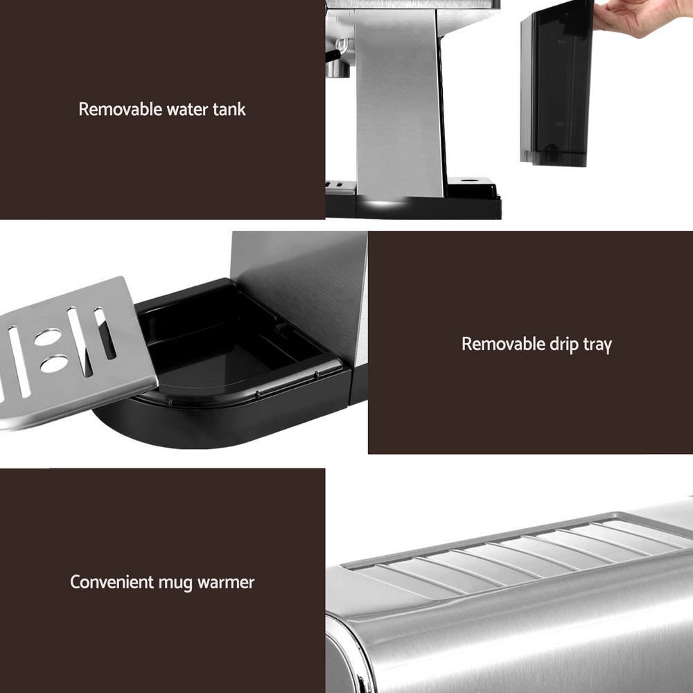 Coffee Machines & Accessories: Devanti 20 Bar Coffee Machine Espresso Cafe Maker