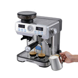 Coffee Machines & Accessories: Devanti Coffee Machine Espresso Latte Maker with Grinder Milk Frother Steam Wand