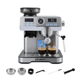 Coffee Machines & Accessories: Devanti Coffee Machine Espresso Latte Maker with Grinder Milk Frother Steam Wand