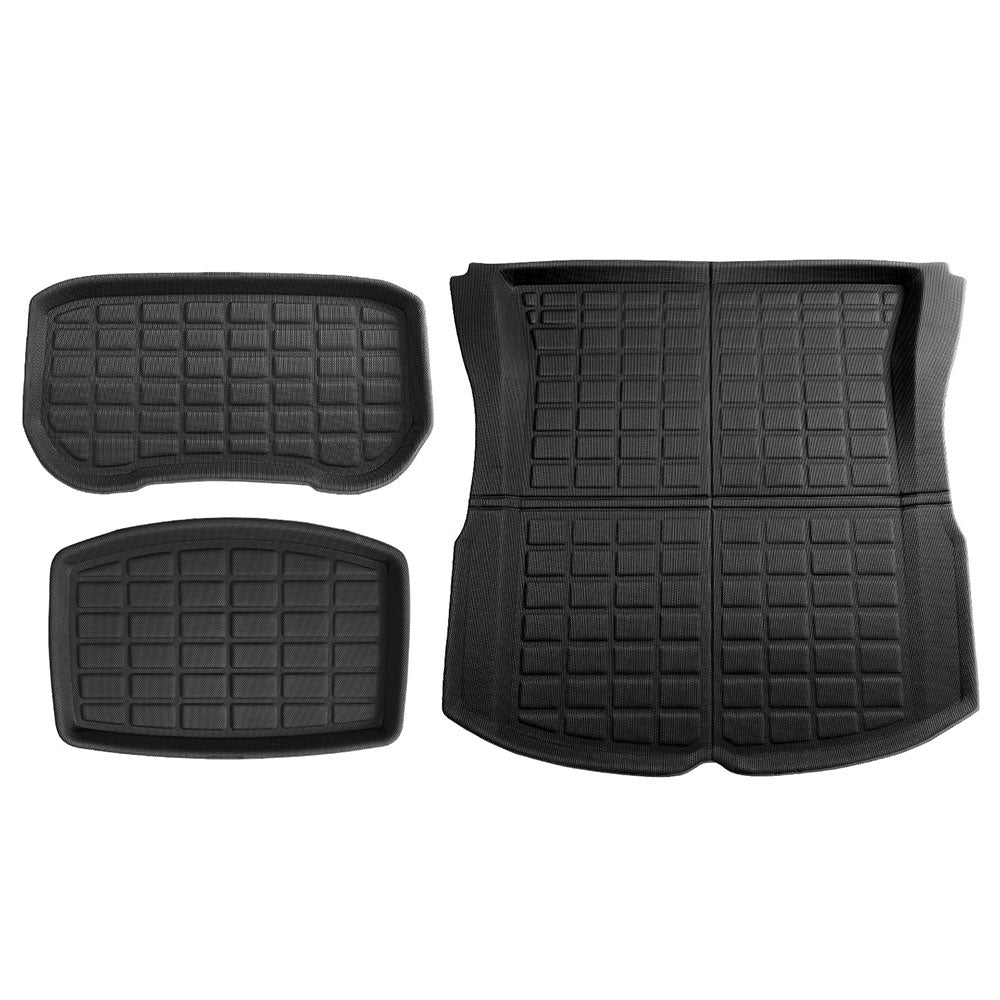 Automotive Decor: NEW Tesla Model 3 Highland 2024 Boot Liner Rear Frunk Cargo Trunk Mats Weisshorn