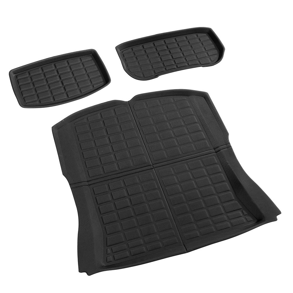 Automotive Decor: NEW Tesla Model 3 Highland 2024 Boot Liner Rear Frunk Cargo Trunk Mats Weisshorn