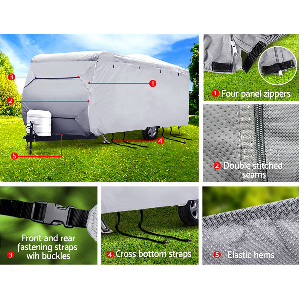 Caravan Accessories: Weisshorn 20-22ft Caravan Cover Campervan 4 Layer UV Water Resistant