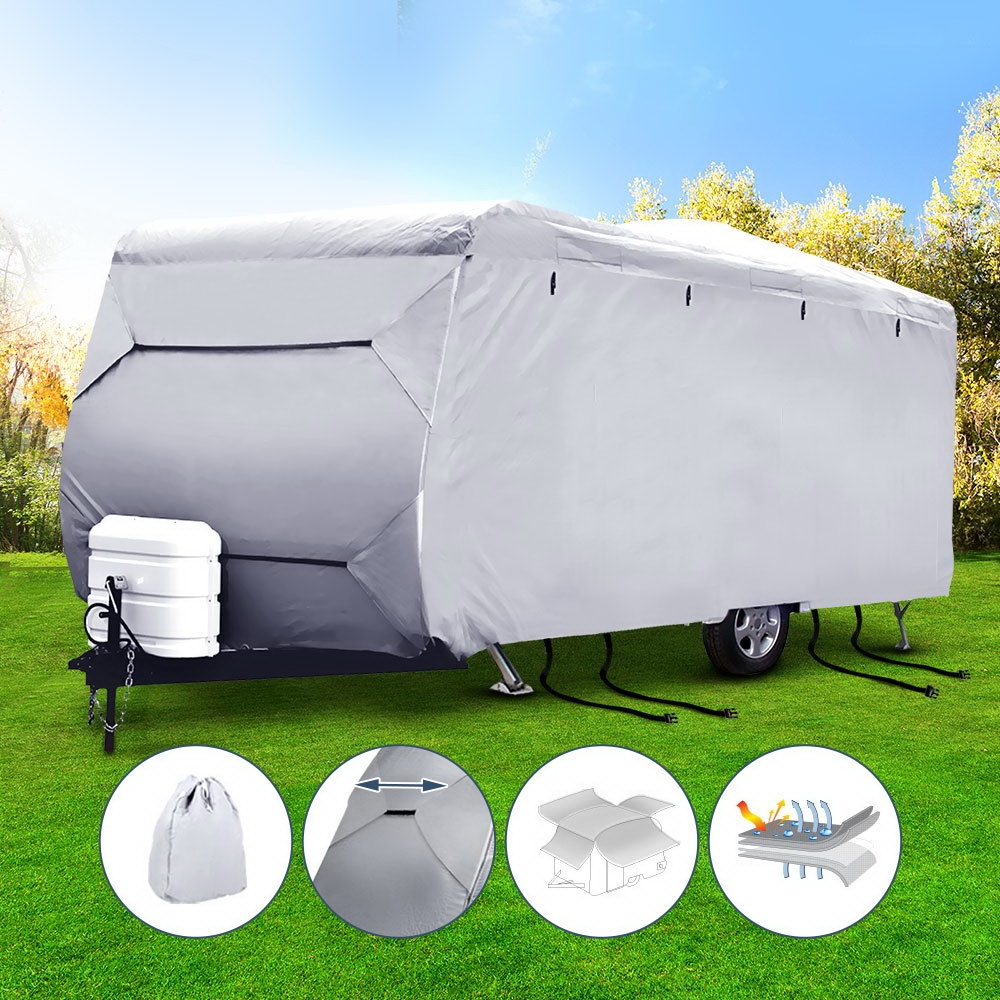 Caravan Accessories: Weisshorn 14-16ft Caravan Cover Campervan 4 Layer UV Water Resistant
