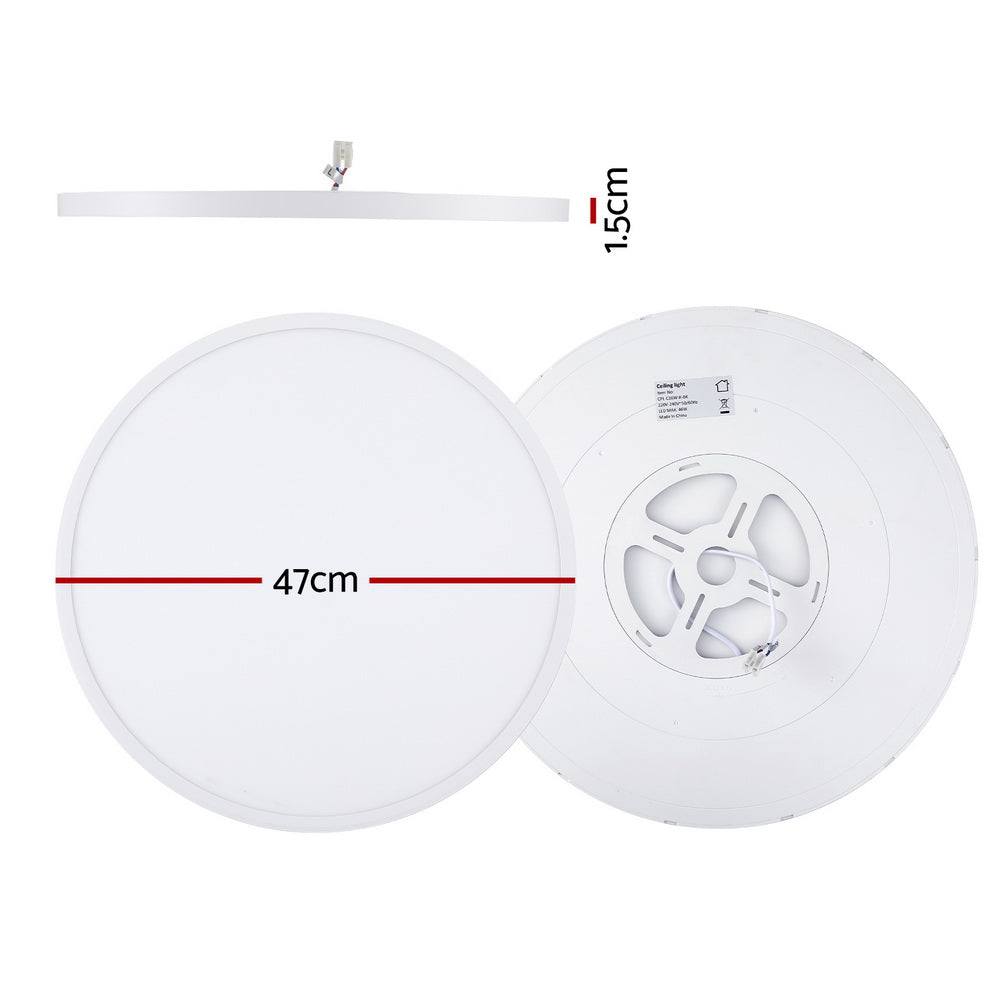 Ceiling Lights: Leier Ceiling Light LED Round 46W Ultra-THIN 5CM Oyster Lamp Modern Cool/Warm