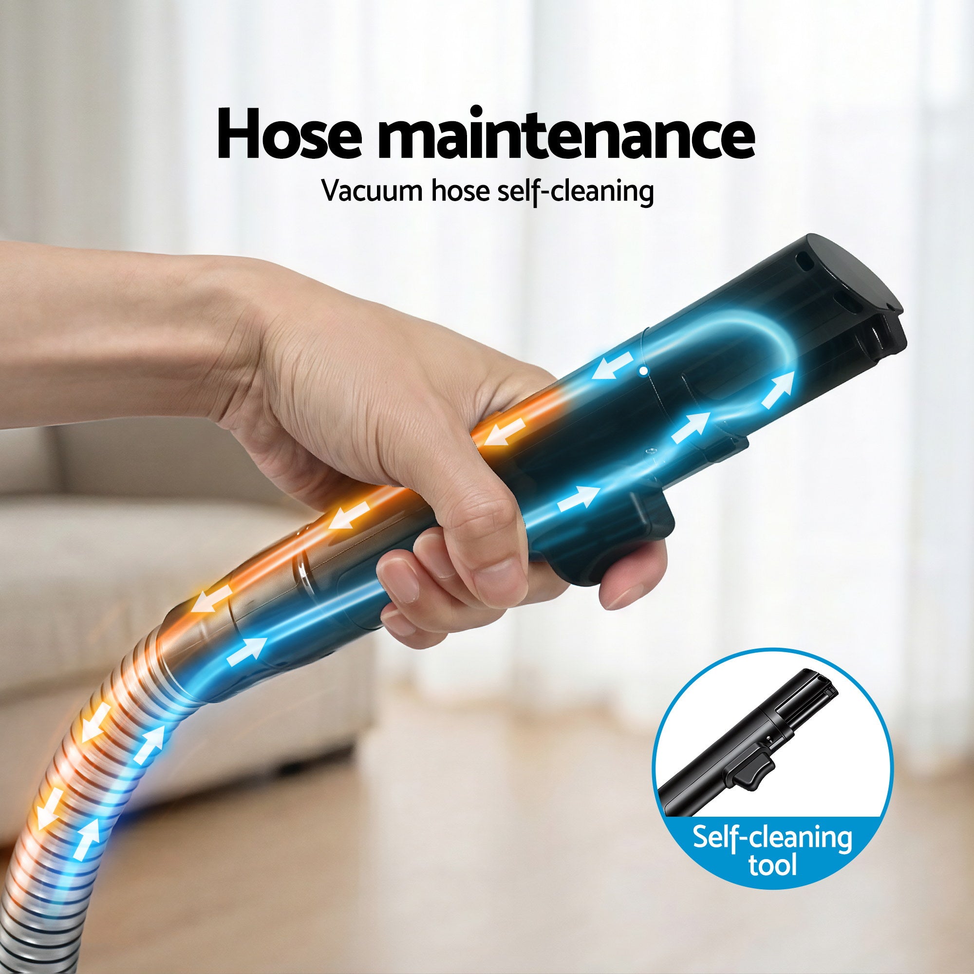 Devanti Carpet Washer Vacuum Cleaner 600W 13kpa Hose Self-Cleaning Function