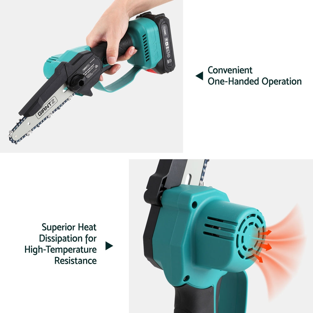 Chainsaws: Giantz 6" Mini Cordless Electric Chainsaw Rechargeable Wood Cutter