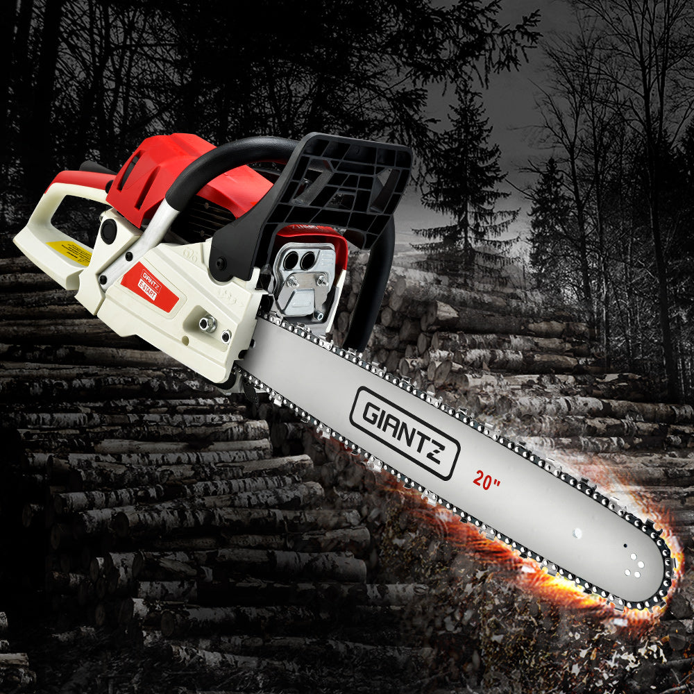Chainsaws: Giantz 58cc Petrol Chainsaw 20 Inch Bar Chain Saw Tree Pruner 2 Stroke E-Start