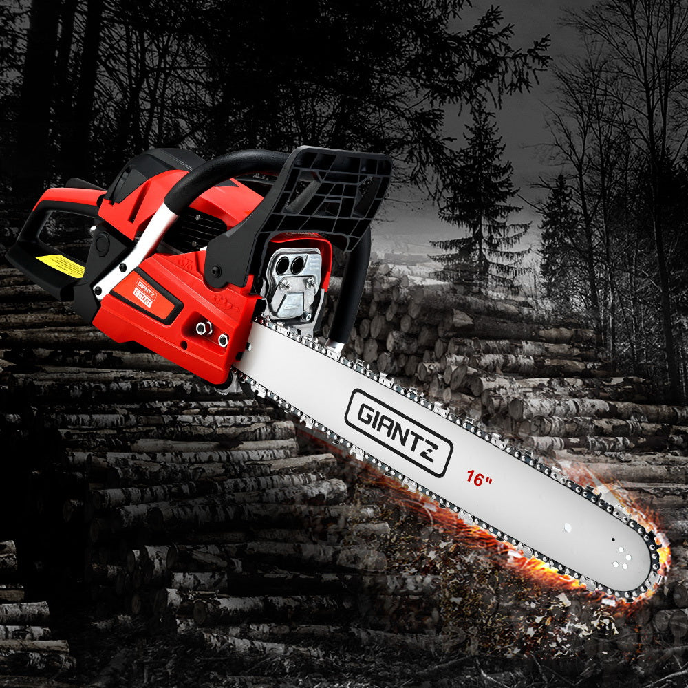Chainsaws: Giantz Chainsaw Petrol 45CC 16" Bar Commercial E-Start Pruning Chain Saw 1.7kW