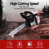 Chainsaws: Giantz 42CC Petrol Chainsaw 16'' Bar Chain Saw Lightweight for Pruning Cutting