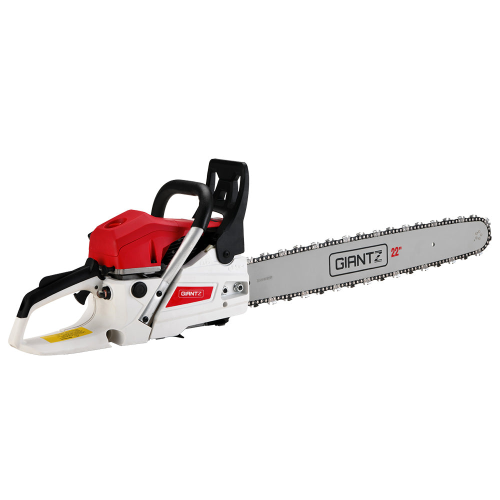 Chainsaws: Giantz Chainsaw Petrol 62CC 22" Bar Commercial E-Start Pruning Chain Saw