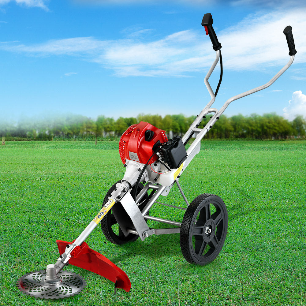 Chainsaws: Giantz 52cc Petrol Brush Cutter Whipper Saw Trimmer 2 Stroke 3-in-1 Wheel