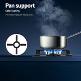 Cooktops & Stoves: Devanti Gas Cooktop 30cm 2 Burner Built-in Stove Glass Cook Top NG LPG Wok Burner