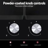 Cooktops & Stoves: Devanti Gas Cooktop 30cm 2 Burner Built-in Stove Glass Cook Top NG LPG Wok Burner