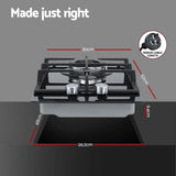 Cooktops & Stoves: Devanti Gas Cooktop 30cm 2 Burner Built-in Stove Glass Cook Top NG LPG Wok Burner