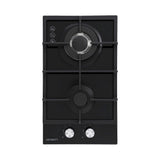Cooktops & Stoves: Devanti Gas Cooktop 30cm 2 Burner Built-in Stove Glass Cook Top NG LPG Wok Burner