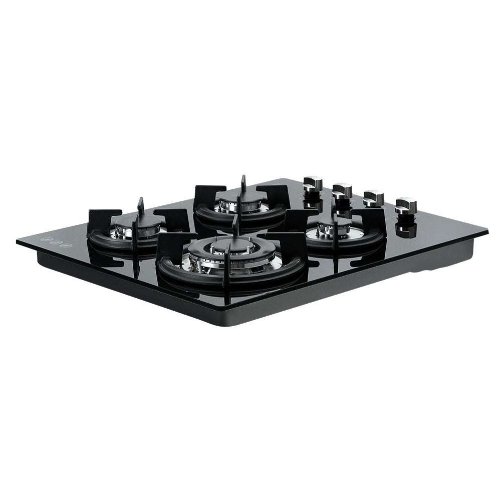 Cooktops & Stoves: Devanti Gas Cooktop 60cm Stove Hob Black