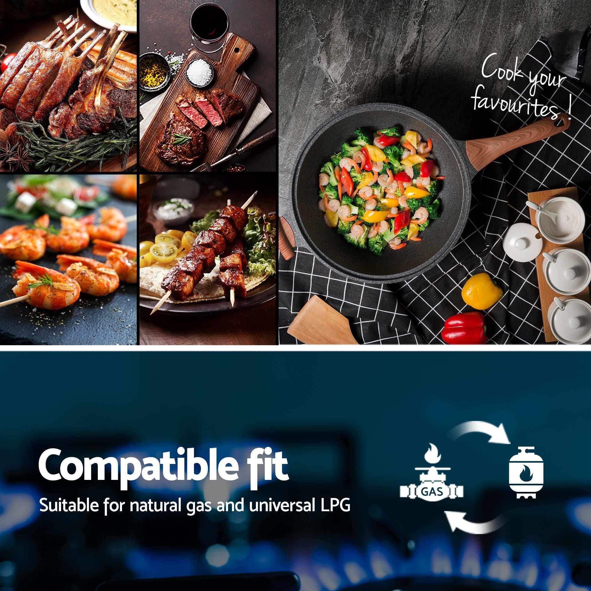 Devanti 90cm Gas Cooktop 5 Burner LPG NG Tempered Glass Hob Black