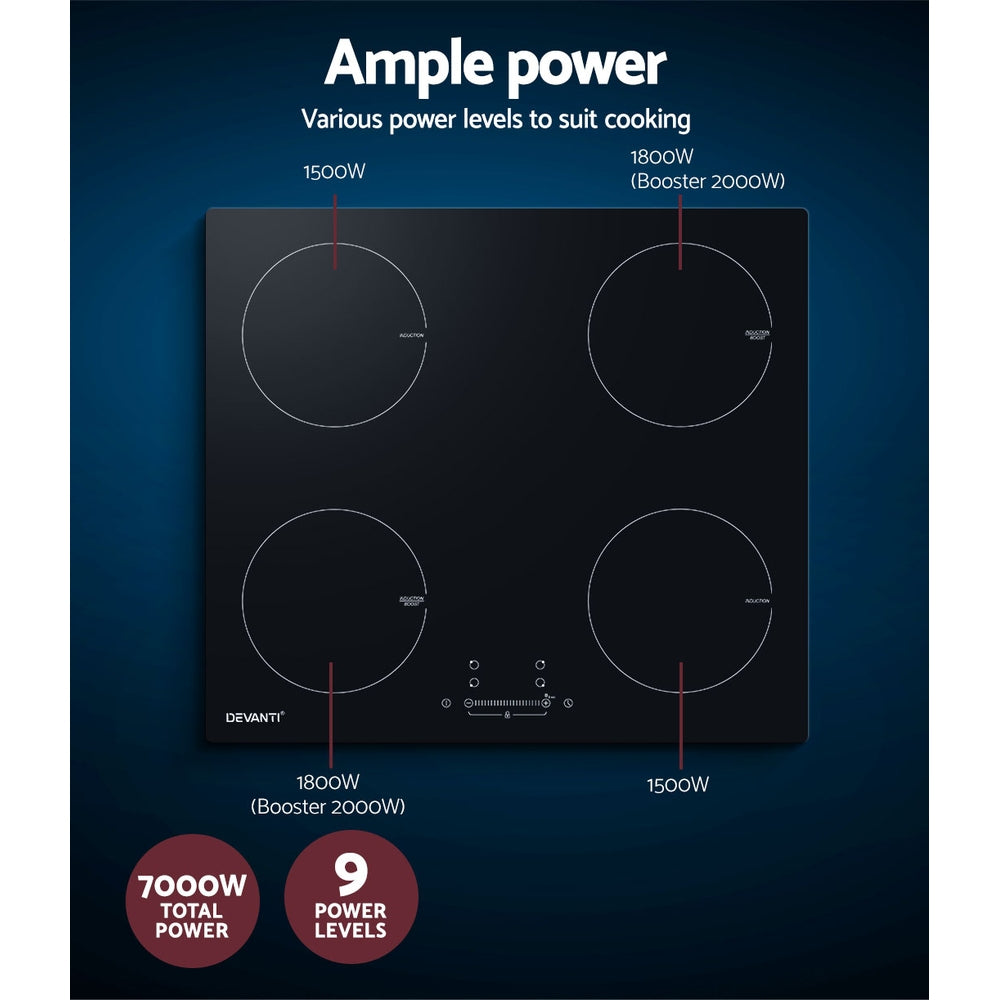 Cooktops & Stoves: Devanti Induction Cooktop 60cm Electric Cooker