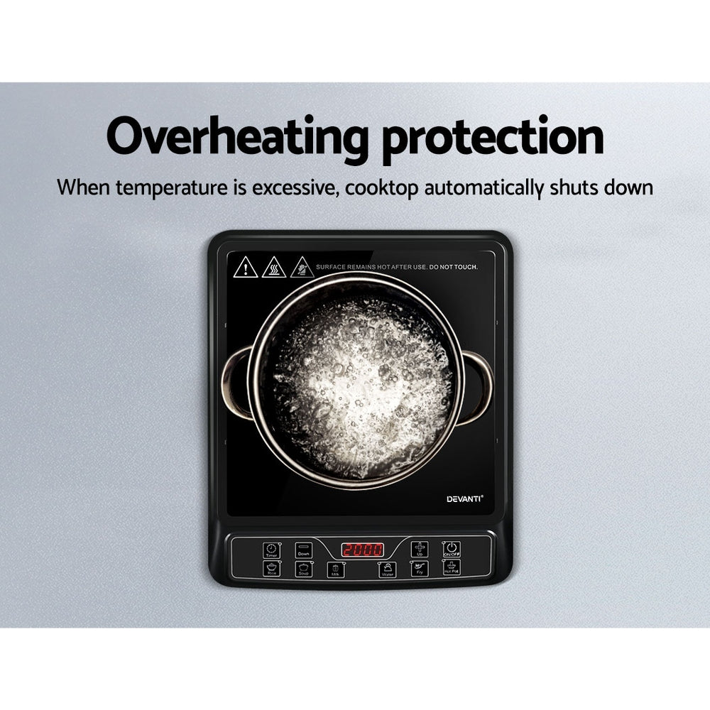 Cooktops & Stoves: Devanti Induction Cooktop 30cm Portable Cooker