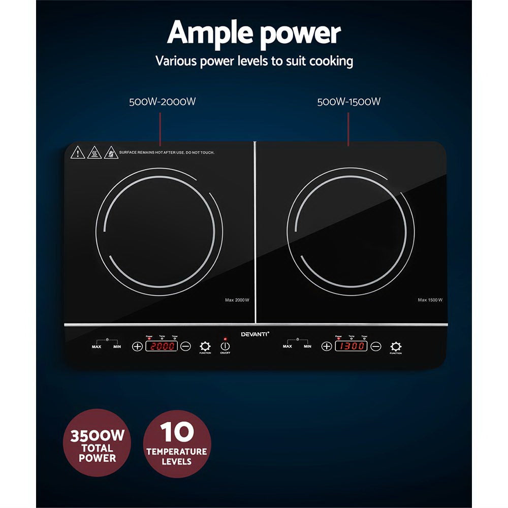 Cooktops & Stoves: Devanti Induction Cooktop 60cm Portable Cooker
