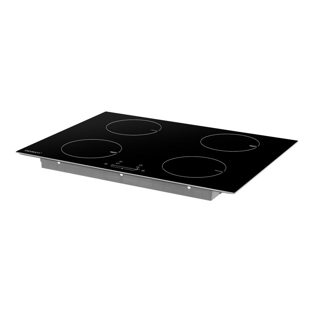 Cooktops & Stoves: Devanti Electric Induction Cooktop 70cm Ceramic 4 Zones Stove Cook Top Hot Plate 7000W