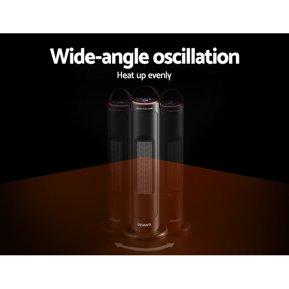 Electric Heaters: Devanti Ceramic Tower Heater 2000W