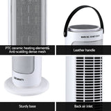 Electric Heaters: Devanti 2000W Ceramic Tower Heater Space Heaters Oscillating Indoor White