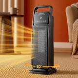 Electric Heaters: Devanti 2000W Ceramic Tower Heater Space Heaters Indoor Oscillating Black