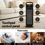 Electric Heaters: Devanti 2000W Ceramic Tower Heater Space Heaters Indoor Oscillating Black
