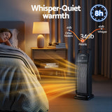 Electric Heaters: Devanti 2000W Ceramic Tower Heater Space Heaters Indoor Oscillating Black