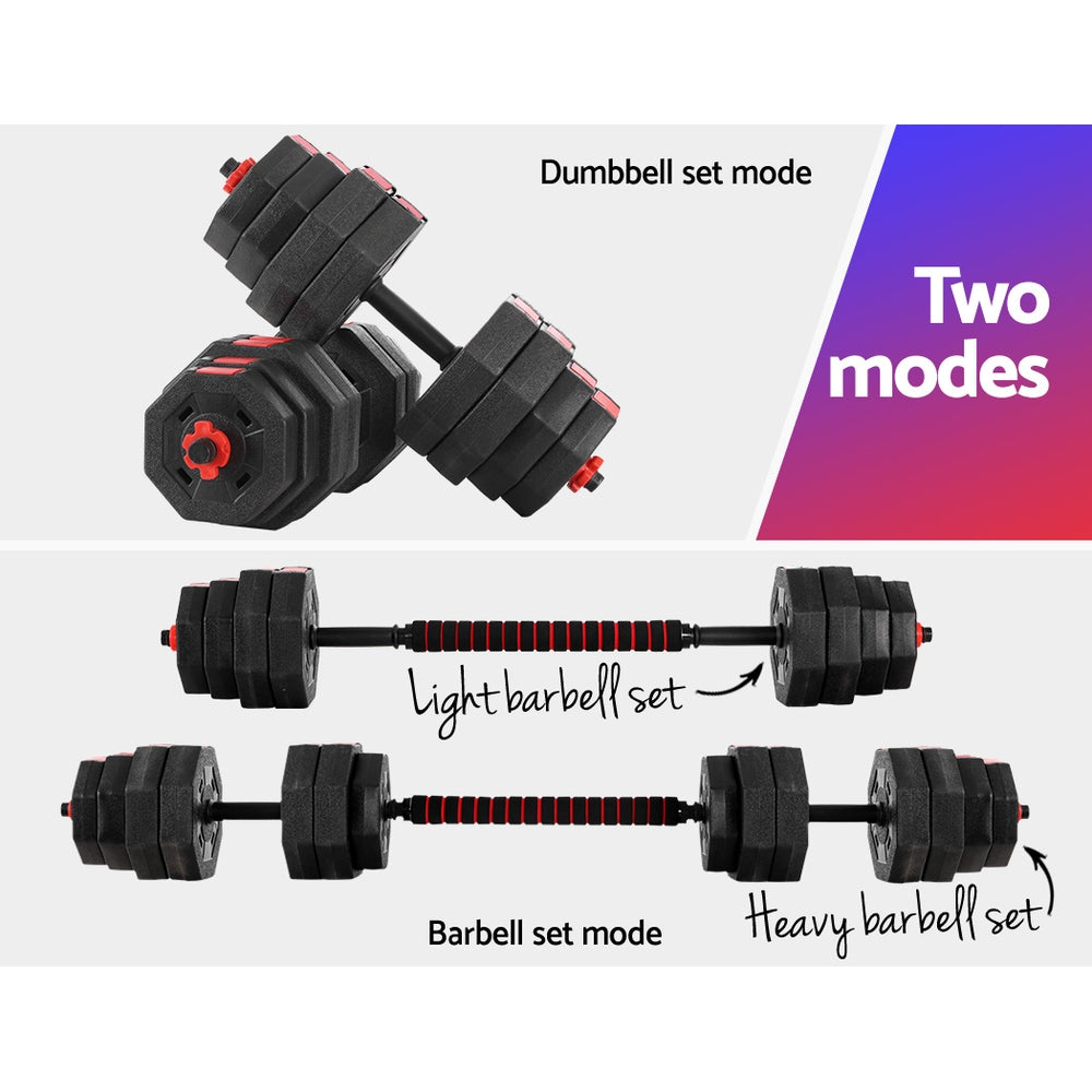 Free Weights: Everfit 40kg Dumbbells Barbell Set Adjustable Dumbbell Weight Lifting