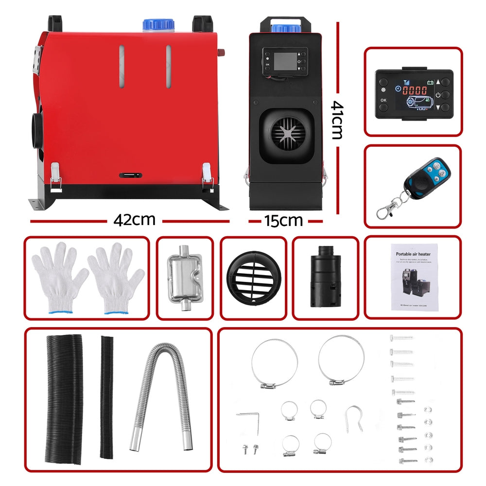Ride On Cars: Giantz Diesel Air Heater All-in-one 12V 5KW LCD Remote Control for Car RV Indoors