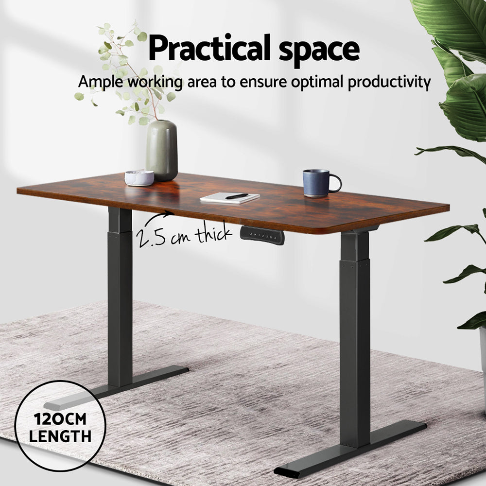Desks: Artiss Standing Desk Top Rustic Brown 120CM