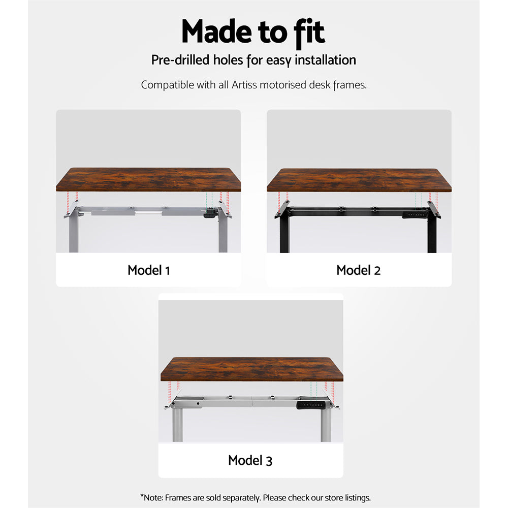 Desks: Artiss Standing Desk Top Rustic Brown 120CM