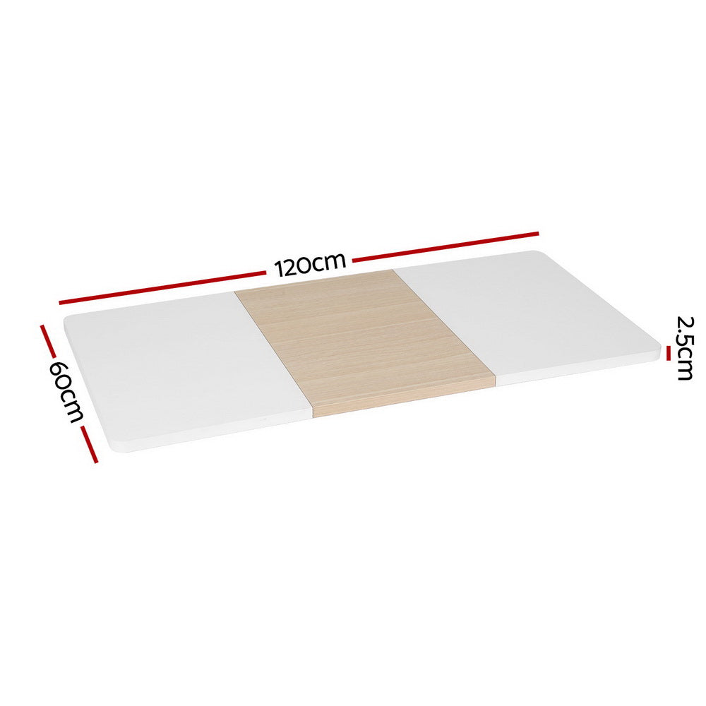Desks: Artiss Standing Desk Top Whtie Pine 120CM