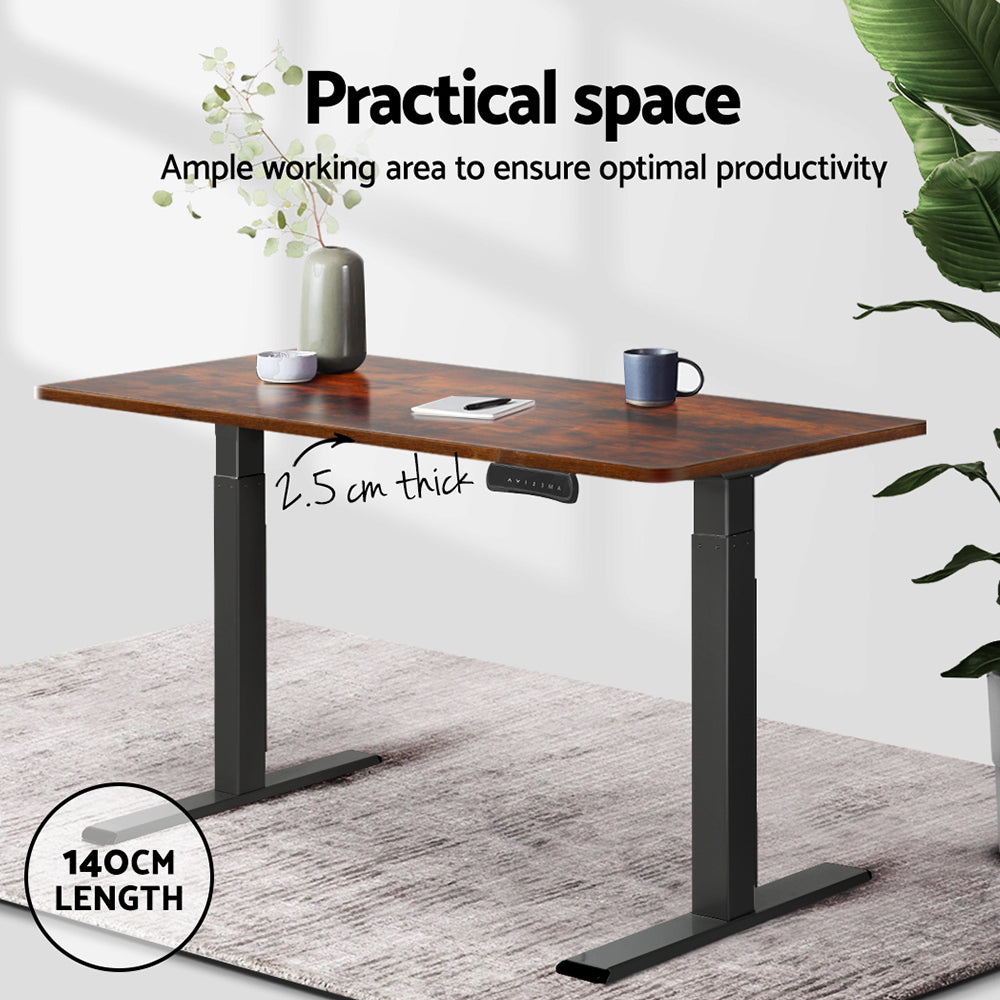 Desks: Artiss Standing Desk Top Rustic Brown 140CM