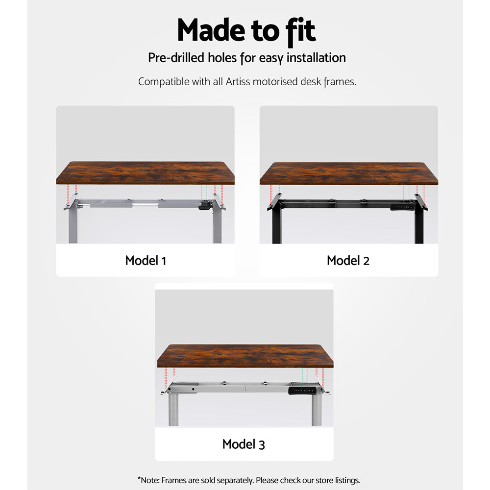 Desks: Artiss Standing Desk Top Rustic Brown 140CM