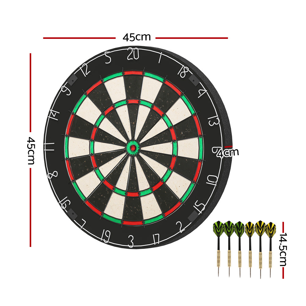 Board Games: 18" Dartboard Dart Board with Steel Darts Competition Party Game