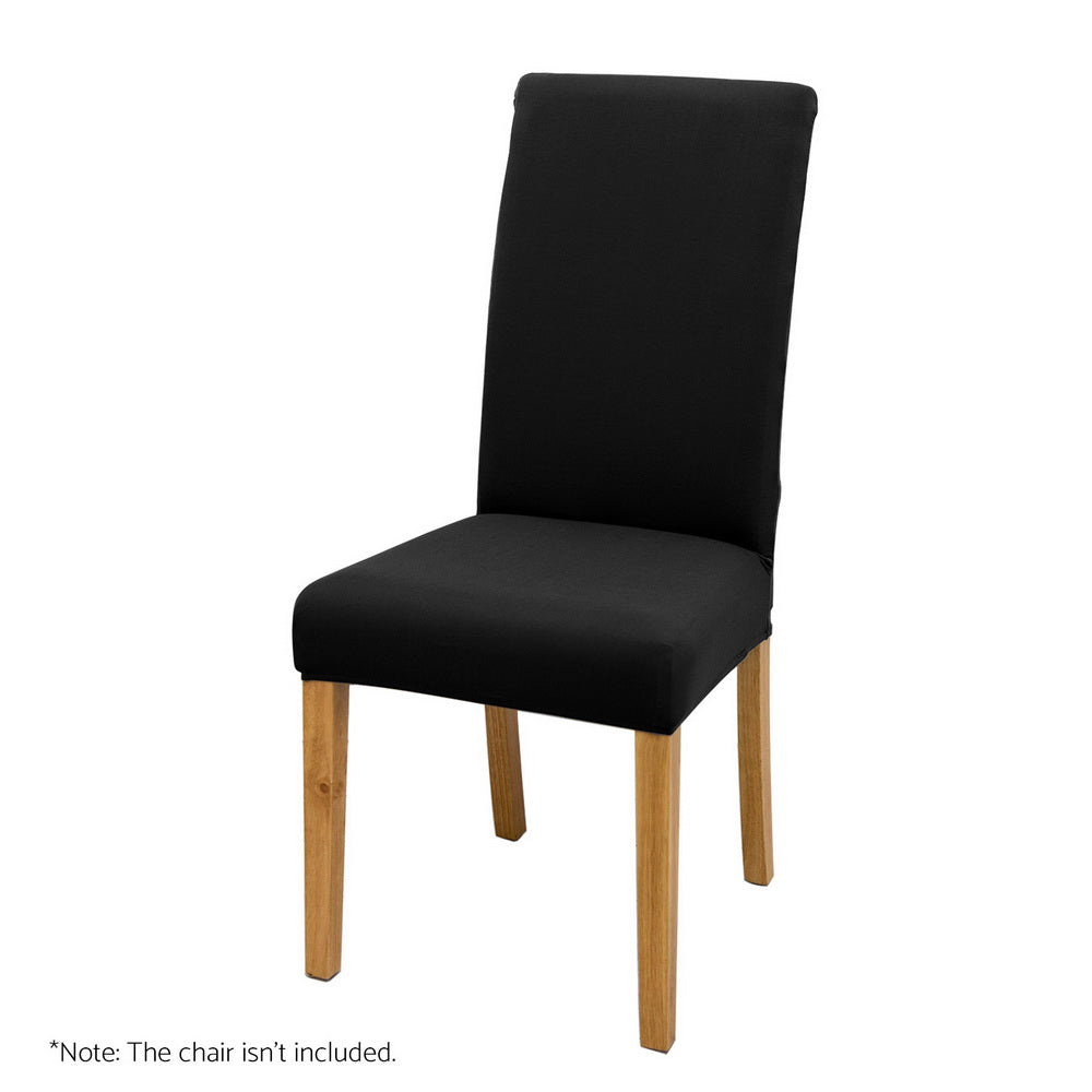 Dining Set: Artiss Dining Chair Covers 4x Slipcovers Spandex Stretch Banquet Wedding Black