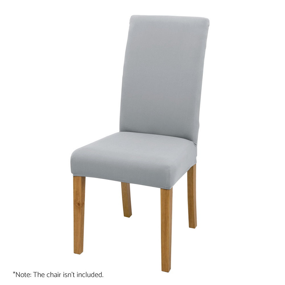 Dining Set: Artiss Dining Chair Covers 4x Slipcovers Spandex Stretch Banquet Wedding Grey